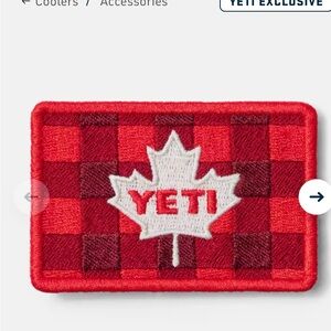 Yeti Red and White Buffalo Plaid Maple Leaf Patch
